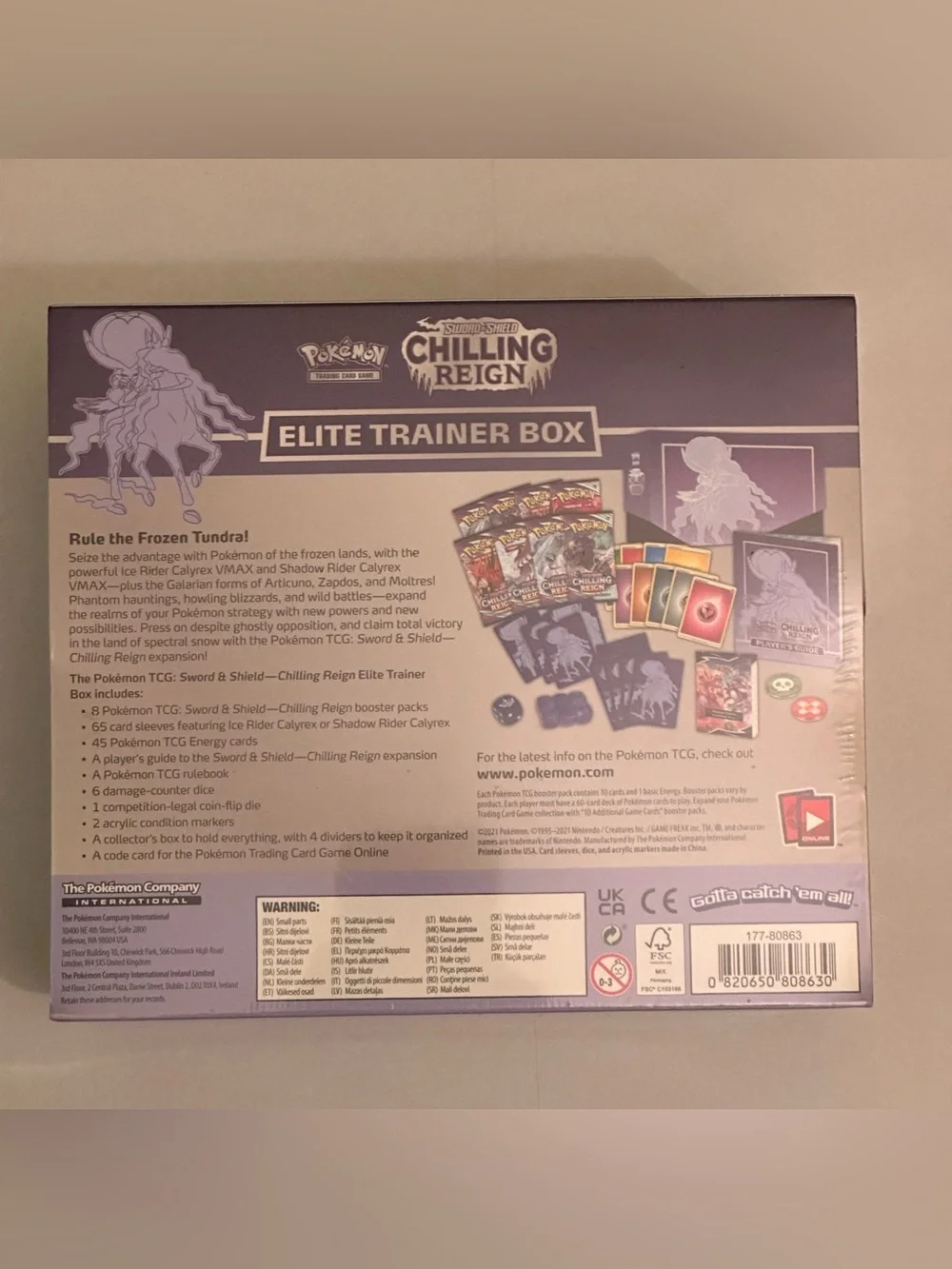 Pokémon Chilling Reign Elite Trainer Box Sealed Shadow Rider Calyrex